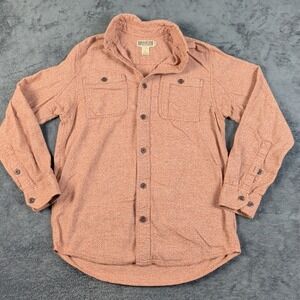 Duluth Men Kennesaw SLIM FIT Soft Brushed Cotton Button Down Orange Shirt Medium